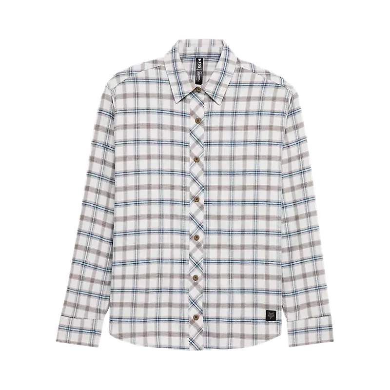 fox Womens Survivalist Core Flannel Long Sleeve Shirt Light Grey