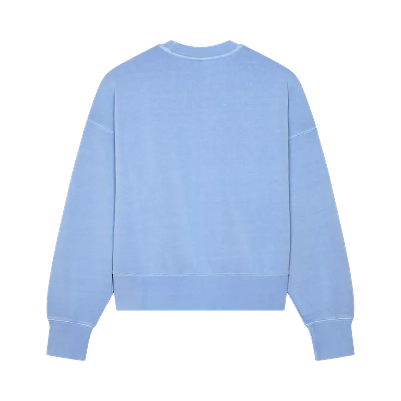 Fox Womens Wordmark Oversized Crew Pullover Cashmere Blue