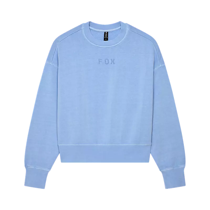 fox Womens Wordmark Oversized Crew Pullover Cashmere Blue