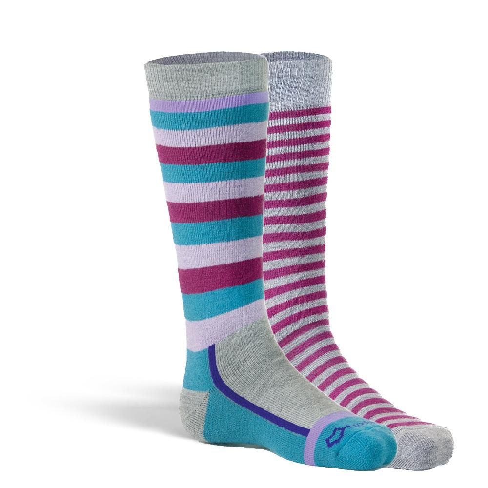fox river Kid's Snow Day Medium Weight Over-the-Calf Ski and Snowboard Sock - 2 Pack