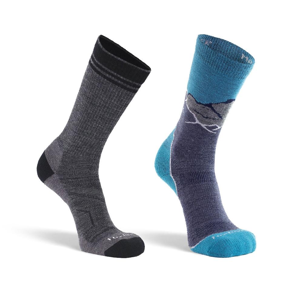 fox river Men's Merino Wool Lightweight Crew Hiking Sock Bundle - 2 Pack