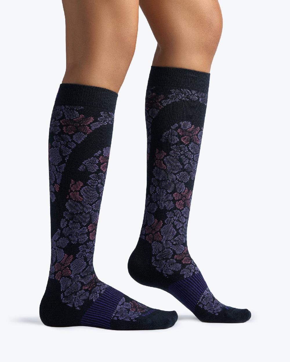 Fox River Women's Flower Power Ultra-Lightweight Over-the-Calf Ski And Snowboard Sock