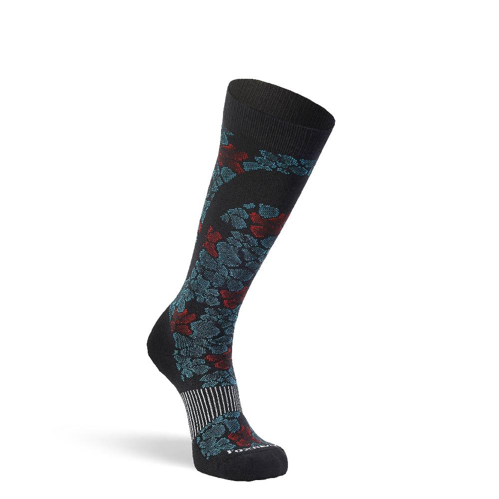 fox river Women's Flower Power Ultra-Lightweight Over-the-Calf Ski and Snowboard Sock