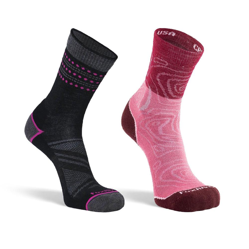 fox river Women's Merino Wool Lightweight Crew Hiking Sock Bundle - 2 Pack