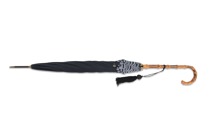 Fox Umbrellas 229821 Pattern Parasol - Black (2 Handle Choices)