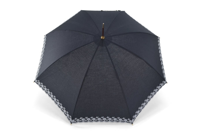 fox umbrellas 229821 Pattern Parasol - Black (2 Handle Choices)