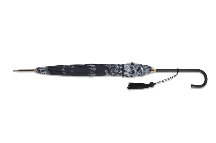 Fox Umbrellas 316406 Pattern Parasol - Black (2 Handle Choices)