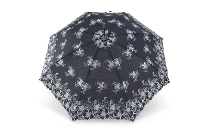 fox umbrellas 316406 Pattern Parasol - Black (2 Handle Choices)