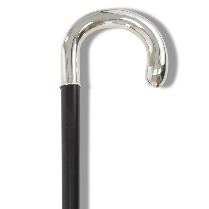 Fox Umbrellas EWS6 Silver Hallmarked Crook Or Crutch Dress Stick (2 Handle Options)