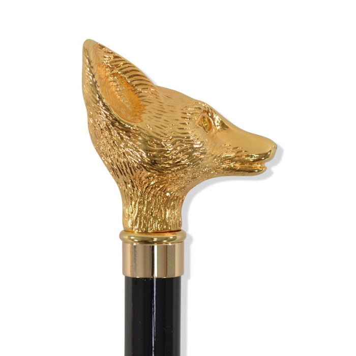 fox umbrellas TEL8 (10 Rib) Gilt Classic Fox Head