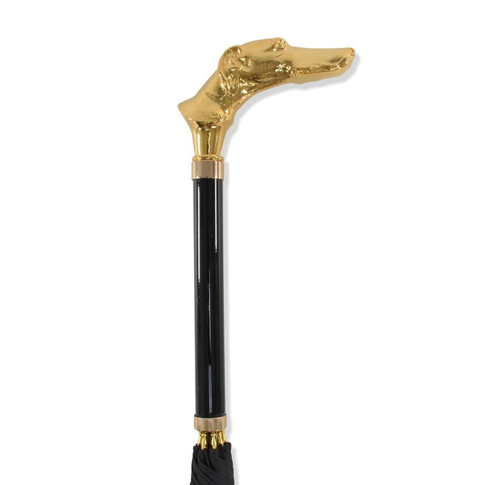 fox umbrellas WL15 Gilt Classic Greyhound Head