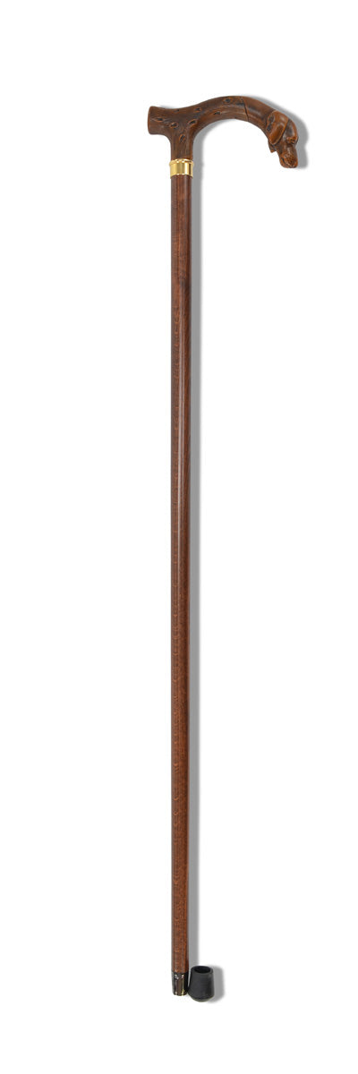 fox umbrellas FWS1 Brown Finish Animal Head Walking Stick (10 Handle Options)