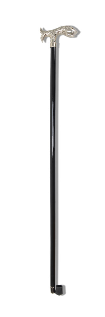 fox umbrellas FWS2 Nickel Finish Animal Head Walking Stick (13 Handle Options)