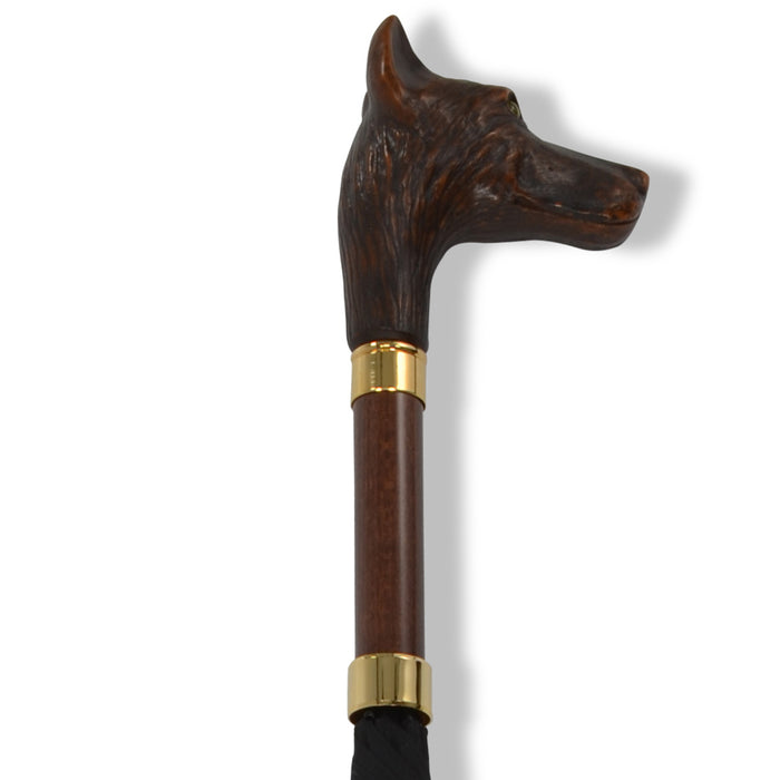 Fox Umbrellas GT19S Brown Animal Head With Straight Stem (9 Handle Choices)