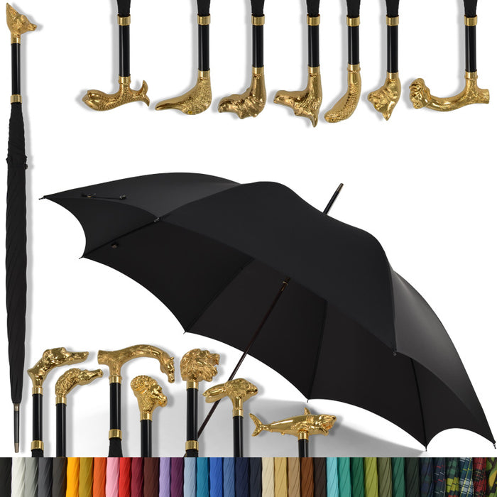 fox umbrellas GT26 Gilt Animal Head (15 Handle Choices)