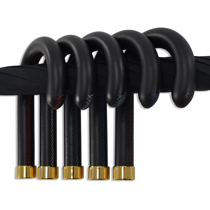 Fox Umbrellas GT6 Black Leather Contrast Stitch (5 Handle Choices)