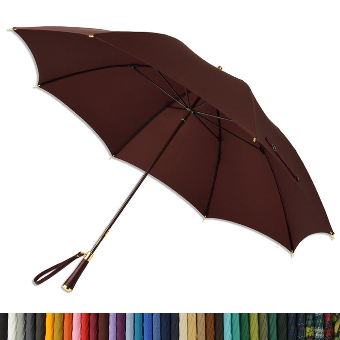 fox umbrellas SP1 Short Trumpet Leather (6 Handle Choices)