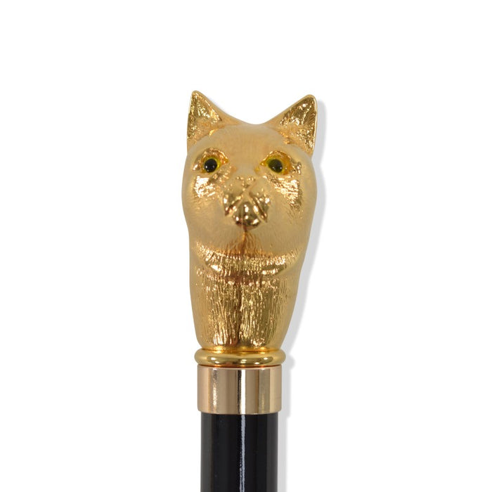 Fox Umbrellas TEL14 (8 Rib) Gilt Finish Classic Cat Head