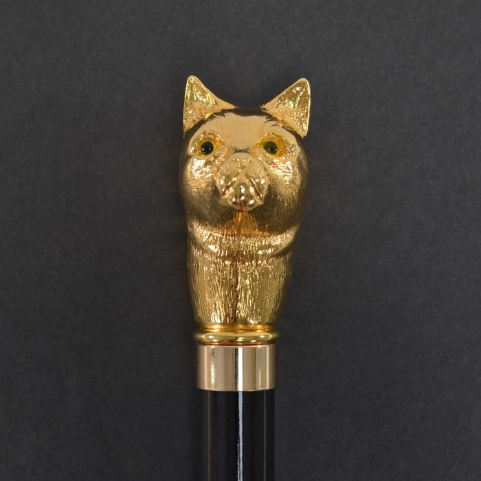 Fox Umbrellas TEL14 (8 Rib) Gilt Finish Classic Cat Head