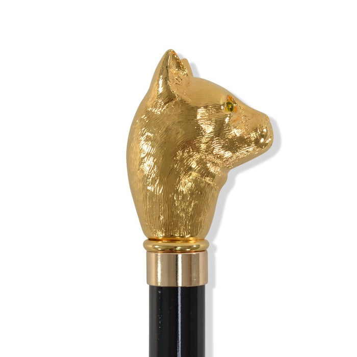 fox umbrellas TEL14 (8 Rib) Gilt Finish Classic Cat Head