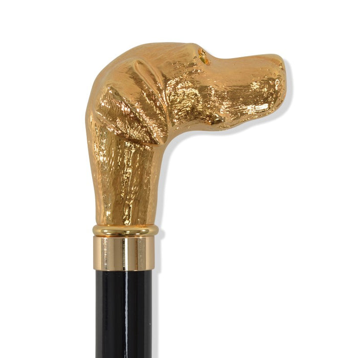 fox umbrellas TEL14 (8 Rib) Gilt Finish Classic Dog Head