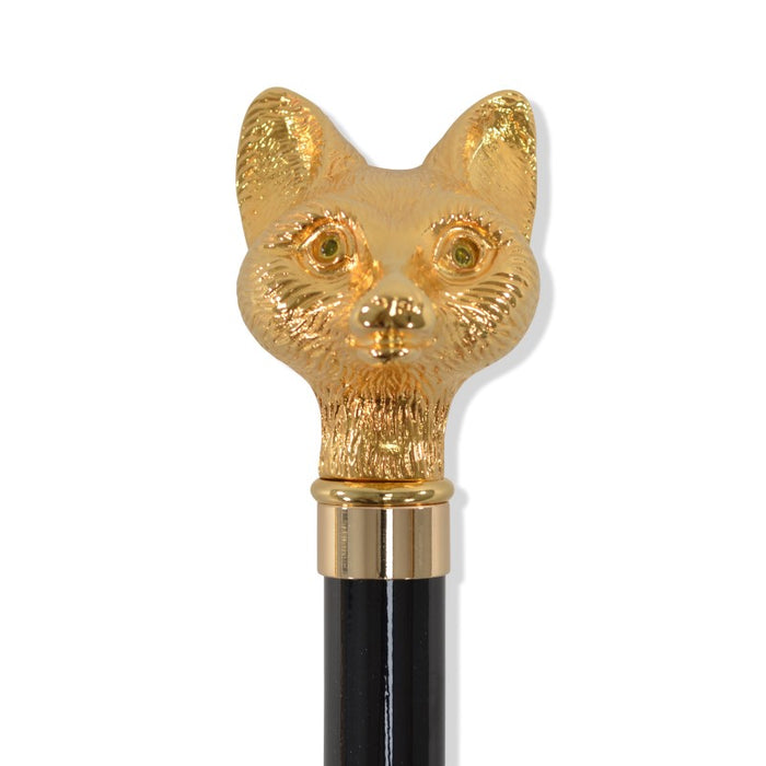 Fox Umbrellas TEL14 (8 Rib) Gilt Finish Classic Fox Head