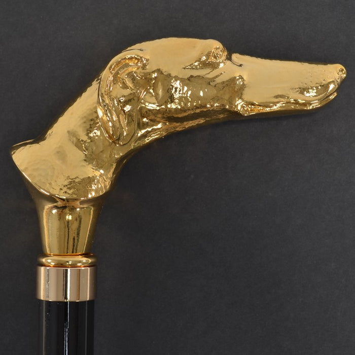 Fox Umbrellas TEL14 (8 Rib) Gilt Finish Classic Greyhound Head