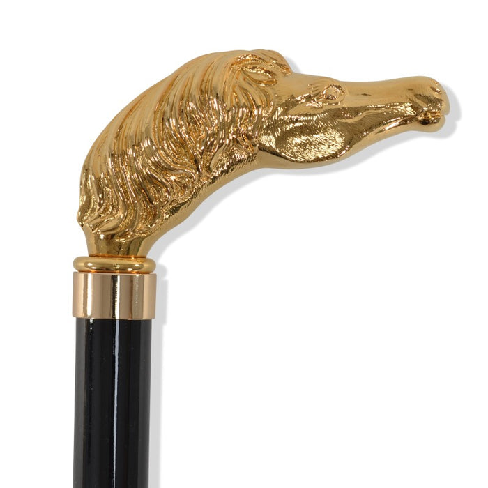 fox umbrellas TEL14 (8 Rib) Gilt Finish Classic Horse Head