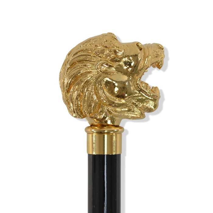 fox umbrellas TEL14 (8 Rib) Gilt Finish Classic Lion Head