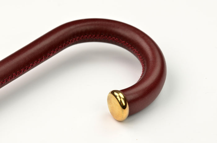 Fox Umbrellas WL6N Stout Leather Crook With Rolled Gold Nose (6 Handle Choices)