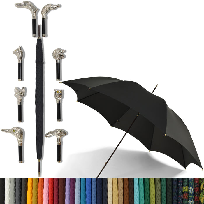 fox umbrellas WLT7 Nickel Animal Head (8 Handle Choices)