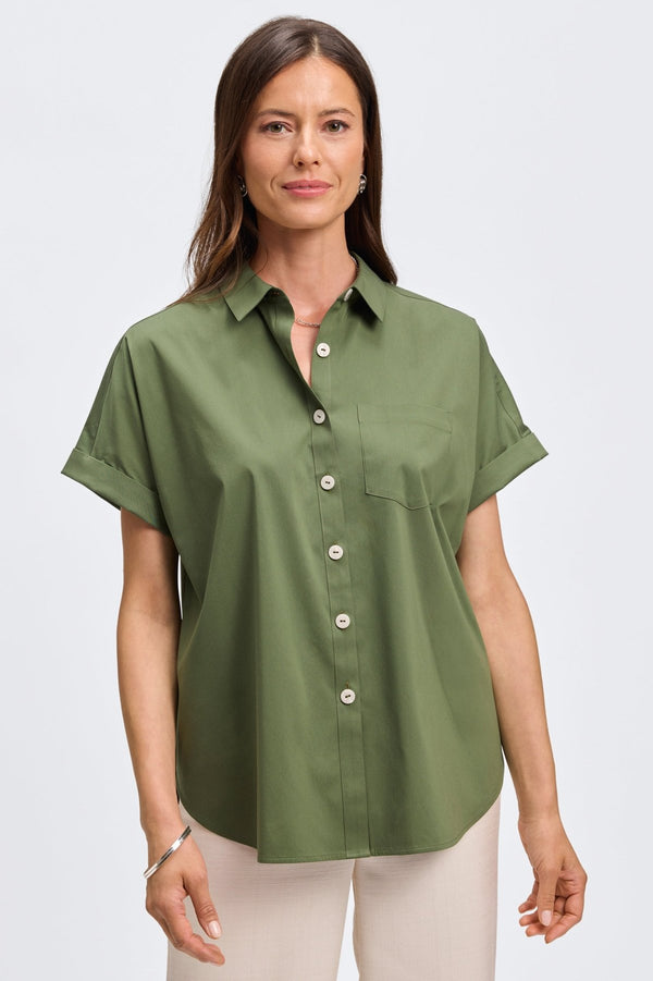 Foxcroft Abigail No Iron Stretch Short Sleeve Shirt