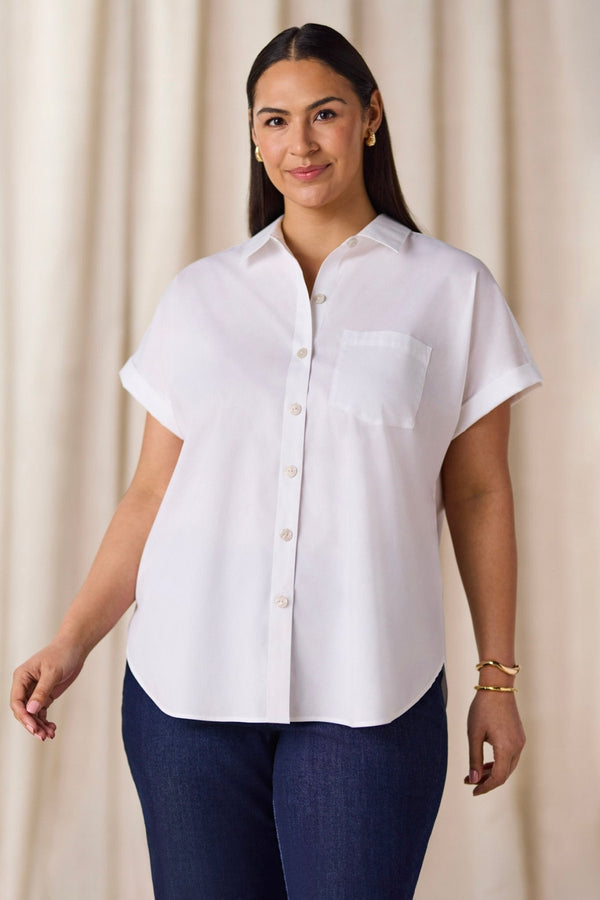 Foxcroft Abigail Plus No Iron Stretch Short Sleeve Shirt