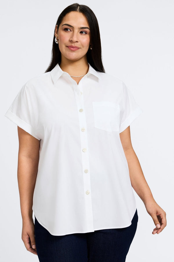 Foxcroft Abigail Plus No Iron Stretch Short Sleeve Shirt