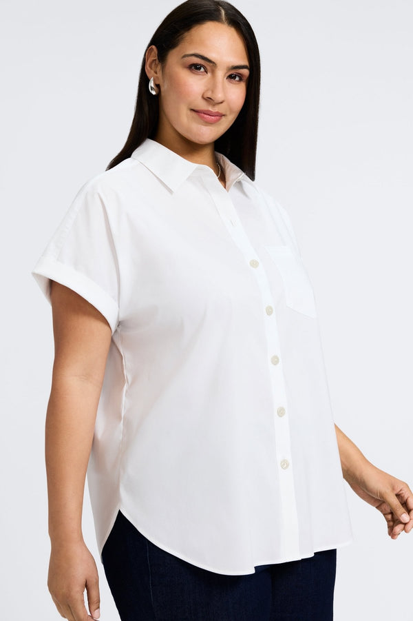 foxcroft Abigail Plus No Iron Stretch Short Sleeve Shirt