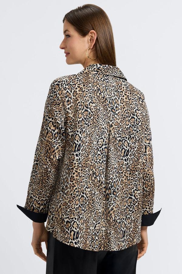 Foxcroft Agnes Playful Animal Long Sleeve Popover Shirt