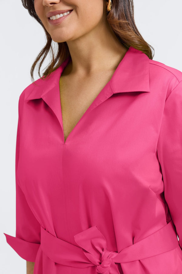 Foxcroft Agnes Plus No Iron Stretch Matte Sateen 3/4 Sleeve Dress