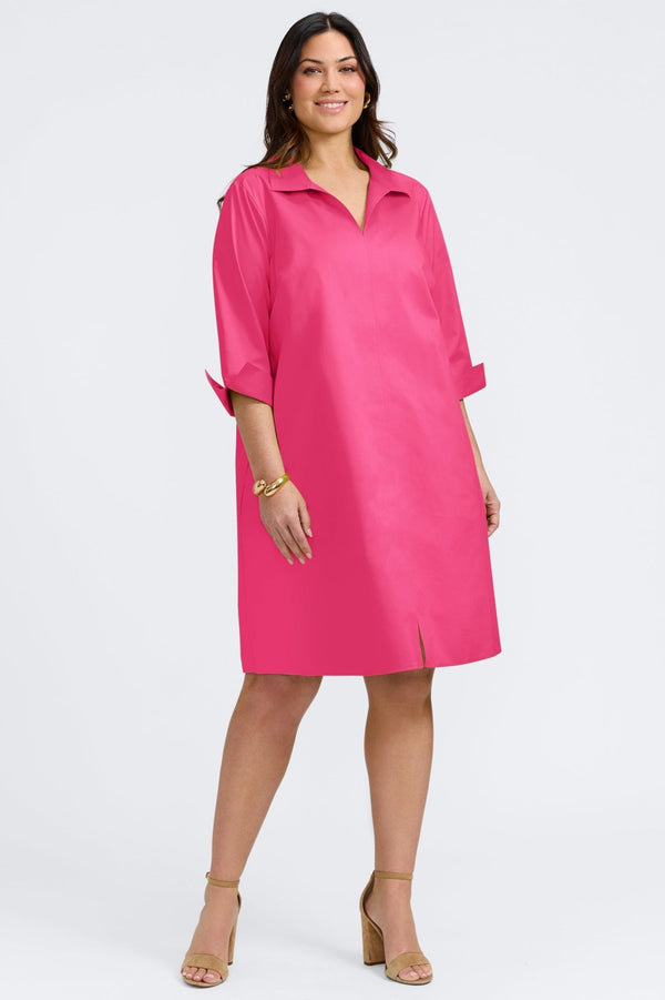 Foxcroft Agnes Plus No Iron Stretch Matte Sateen 3/4 Sleeve Dress