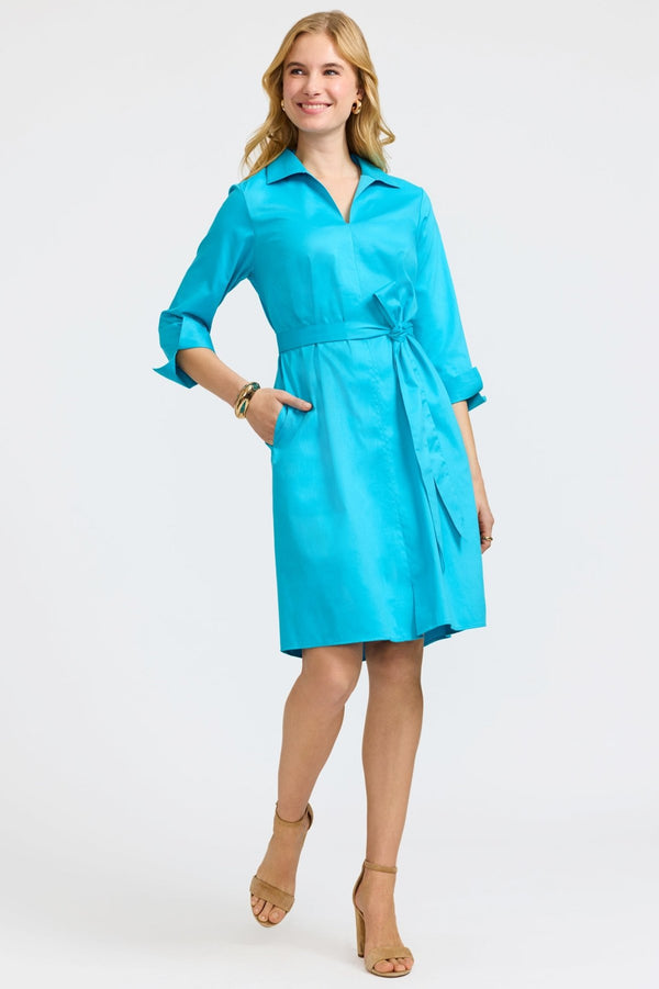 Foxcroft Agnes Stretch Matte Sateen 3/4 Sleeve Dress