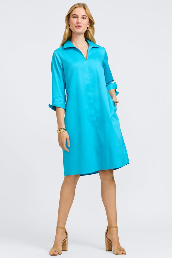 Foxcroft Agnes Stretch Matte Sateen 3/4 Sleeve Dress