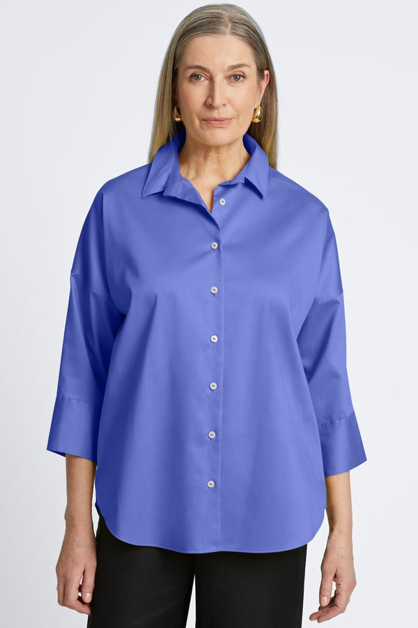 Foxcroft Avery No Iron Stretch Matte Sateen Long Sleeve Shirt