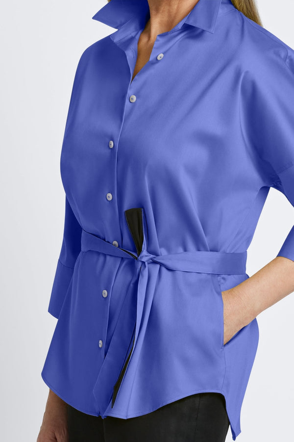 Foxcroft Avery No Iron Stretch Matte Sateen Long Sleeve Shirt