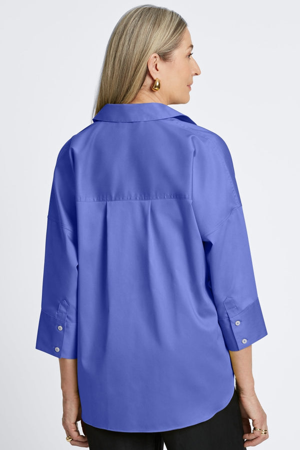 Foxcroft Avery No Iron Stretch Matte Sateen Long Sleeve Shirt