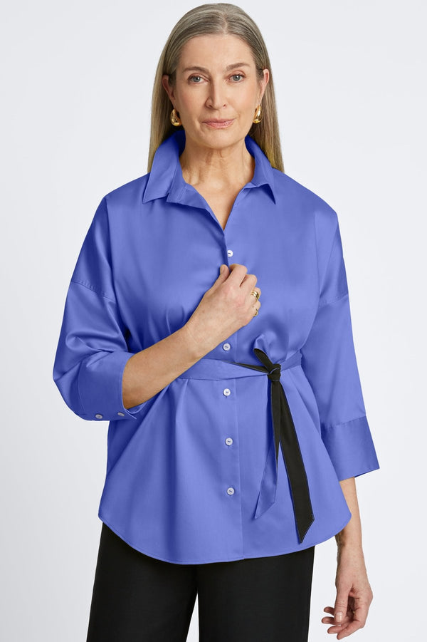 foxcroft Avery No Iron Stretch Matte Sateen Long Sleeve Shirt