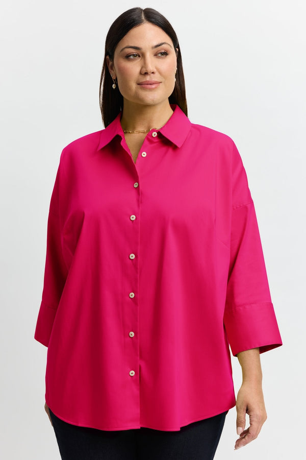 Foxcroft Avery Plus No Iron Stretch Matte Sateen Long Sleeve Shirt