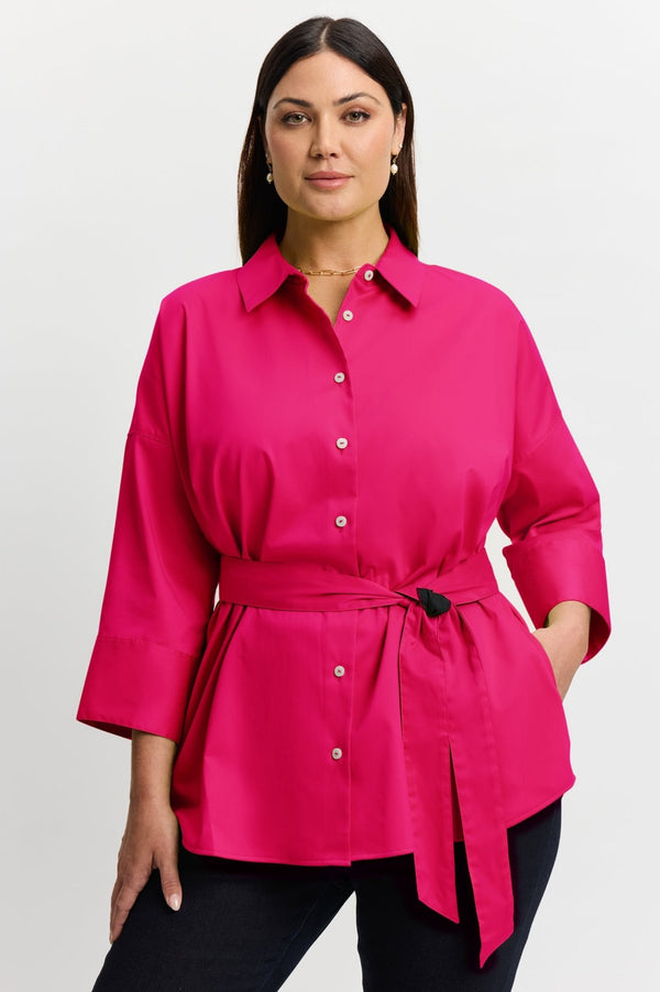 foxcroft Avery Plus No Iron Stretch Matte Sateen Long Sleeve Shirt