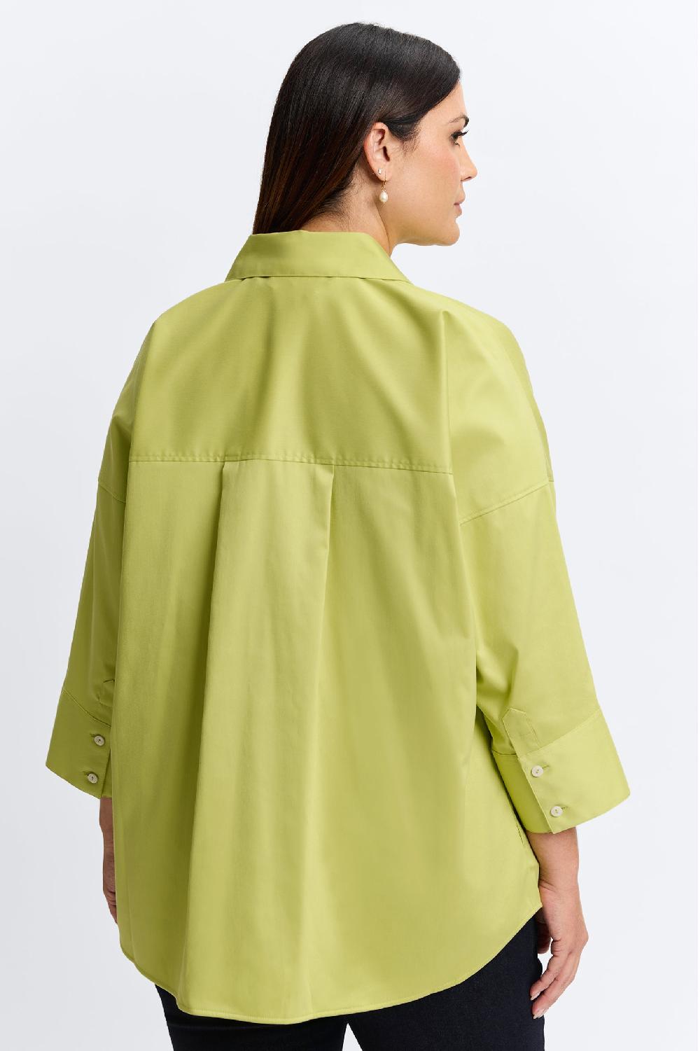 Foxcroft Avery Plus Stretch Matte Sateen No Iron 3/4 Sleeve Shirt