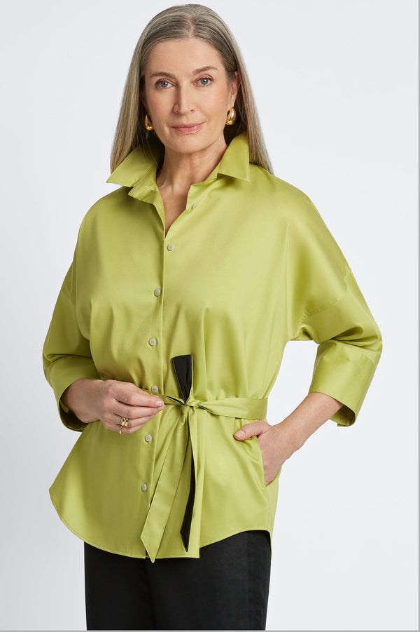 foxcroft Avery Stretch Matte Sateen No Iron 3/4 Sleeve Shirt