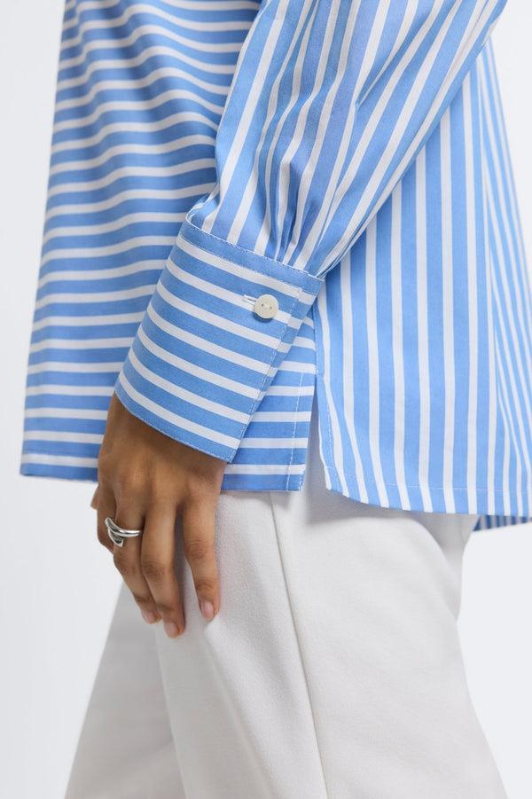 Foxcroft Bella No Iron Stretch Striped Long Sleeve Shirt