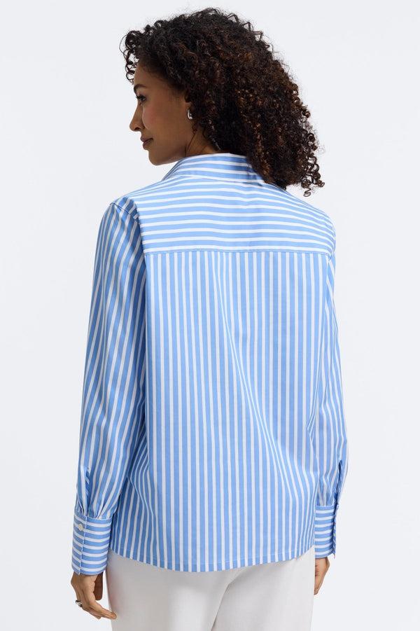 Foxcroft Bella No Iron Stretch Striped Long Sleeve Shirt